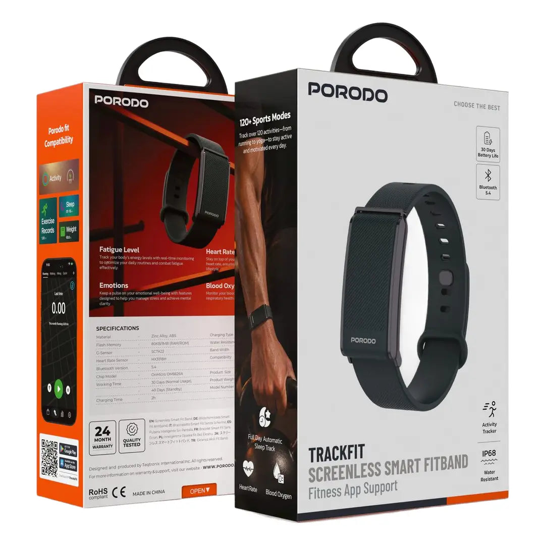 PORODO TRACKFIT SCREENLESS SILICONE FITBAND