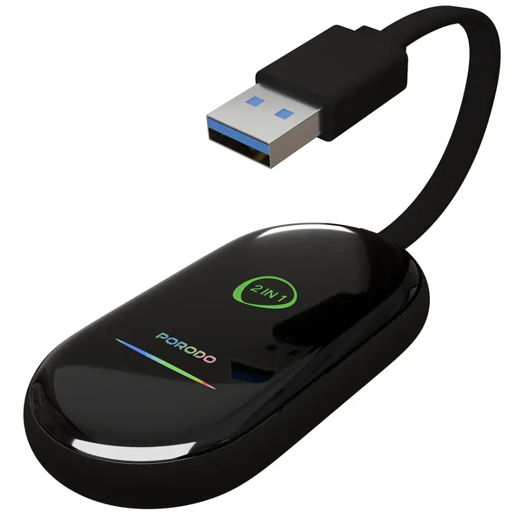 PORODO PLAY-X 2in1 WIRELESS ANDROID CARPLAY ADAPTOR WITH WIFI AND BLUETOOTH