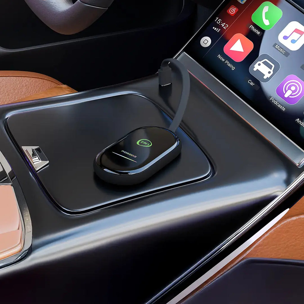 PORODO PLAY-X 2in1 WIRELESS ANDROID CARPLAY ADAPTOR WITH WIFI AND BLUETOOTH