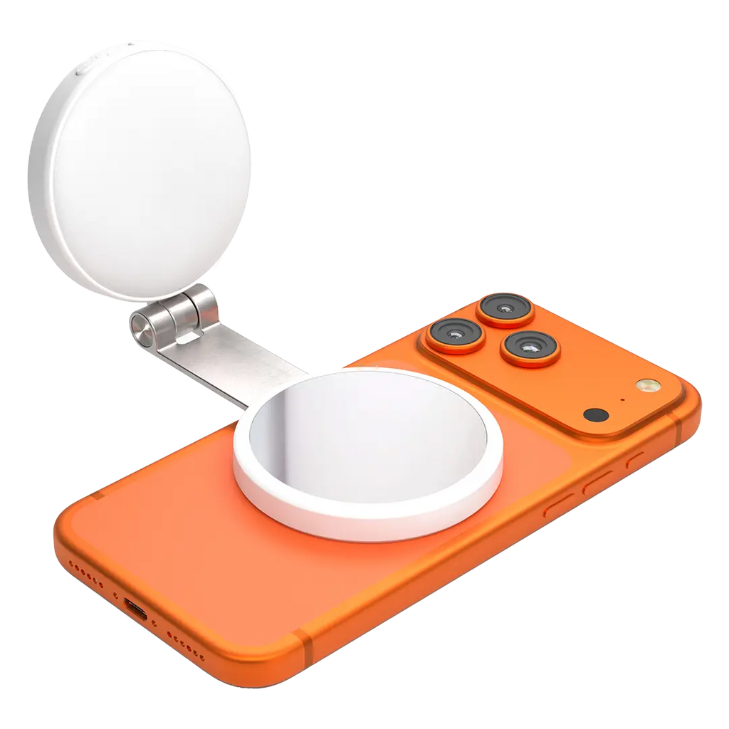 PORODO NURA 360 ROTATABLE FOLDABLE MAGNETIC FILL LIGHT WITH PHONE STAND AND MIRROR