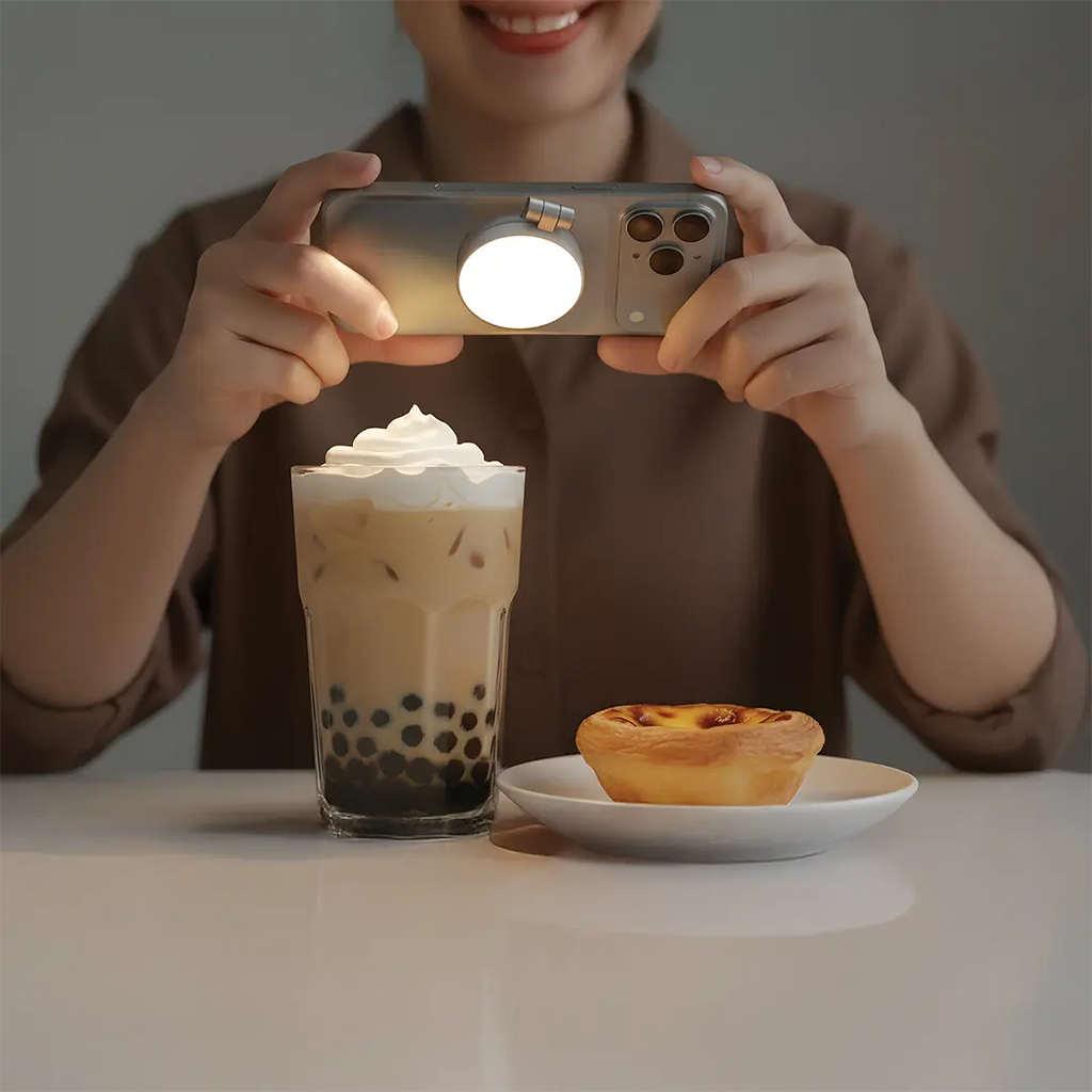 PORODO NURA 360 ROTATABLE FOLDABLE MAGNETIC FILL LIGHT WITH PHONE STAND AND MIRROR