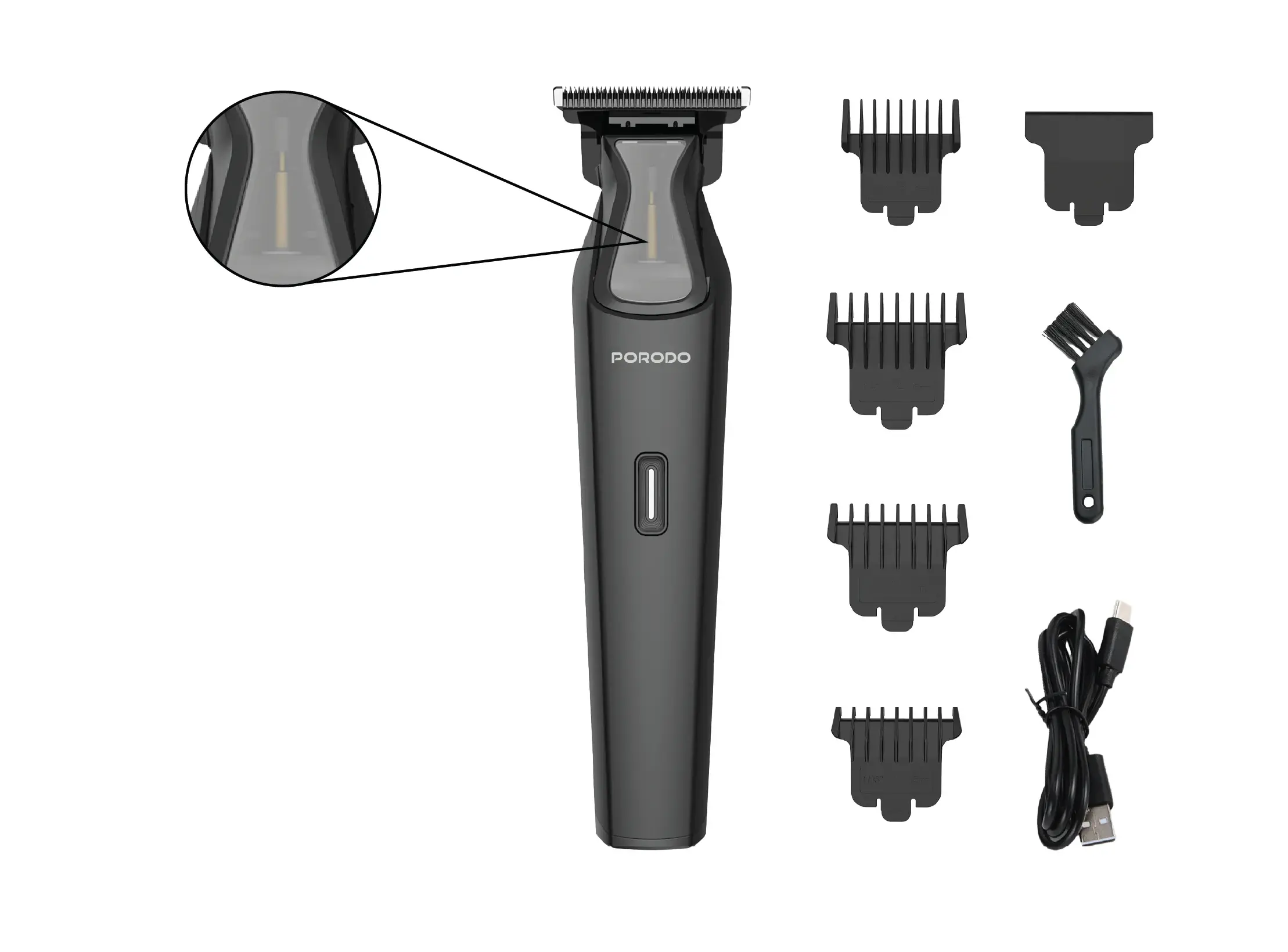 PORODO SPINE LIFESTYLE RECHARGEABLE TRIMMER WITH TYPE-C