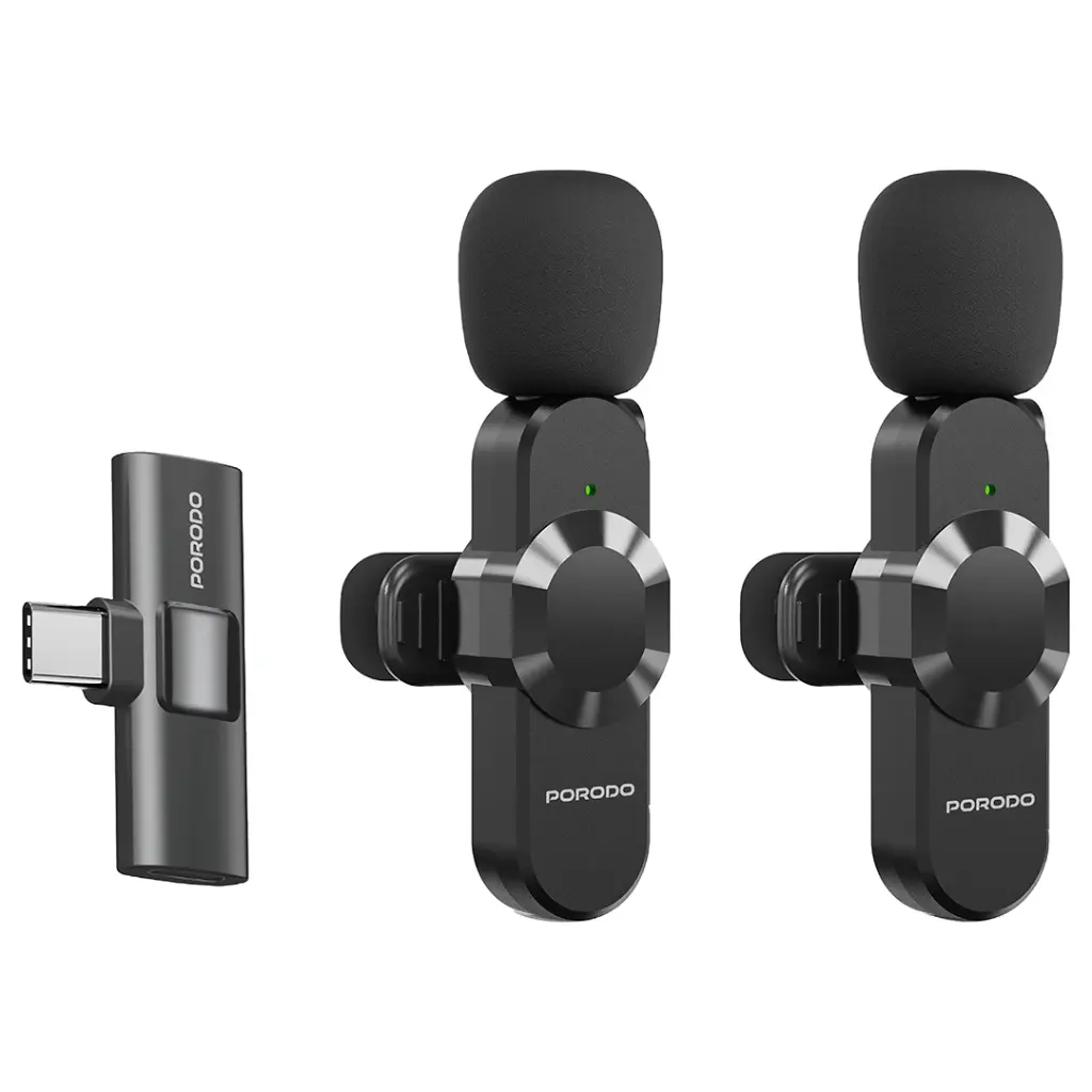 PORODO AUDIX PRO LAVALIER  DUAL MICROPHONE TYPE-C + LIGHTENING CONNECTOR