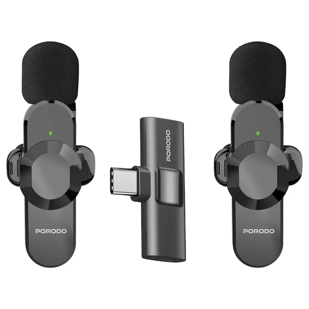 PORODO AUDIX PRO LAVALIER  DUAL MICROPHONE TYPE-C + LIGHTENING CONNECTOR