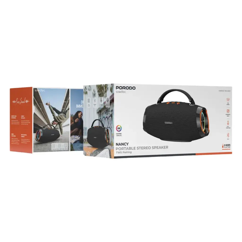 PORODO SOUNDTEC 60W RMS & 100W MAX SPEAKER WITH 6000MAH BATTERY & 3 OUTPUT PORT