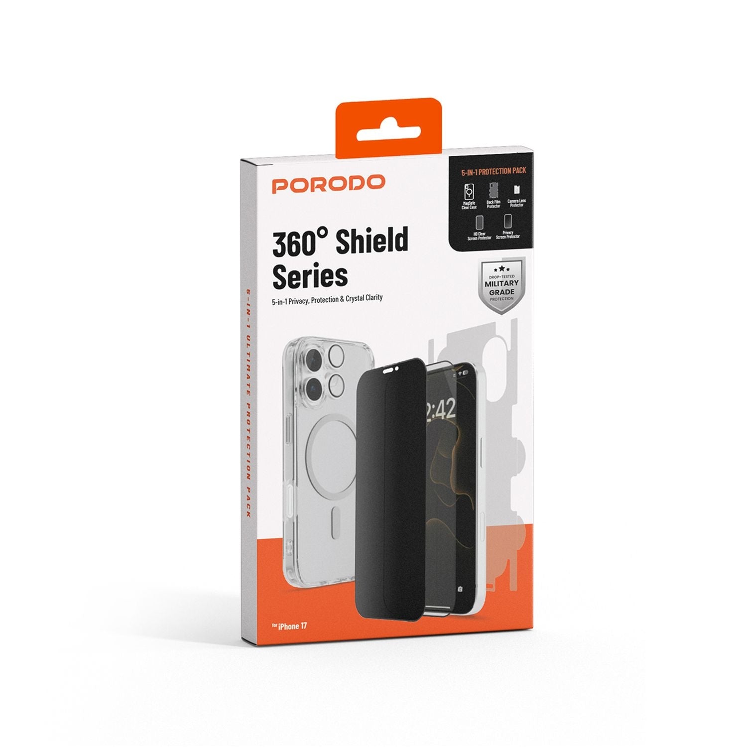 PORODO 5in1. PROTECTION PACK- MAGSAFE SCREEN AND LENS PROTECTOR FOR IPHONE 17 AIR
