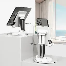 porodo foldable phone&tablet desk stand adjustable telescopic-WHITE