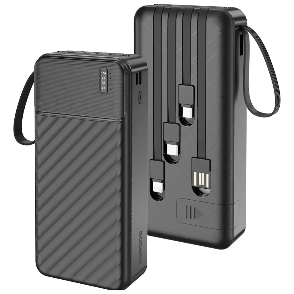 PORODO PIANO 20000MAH  MOVED POWERBANK WITH 4 WIRE