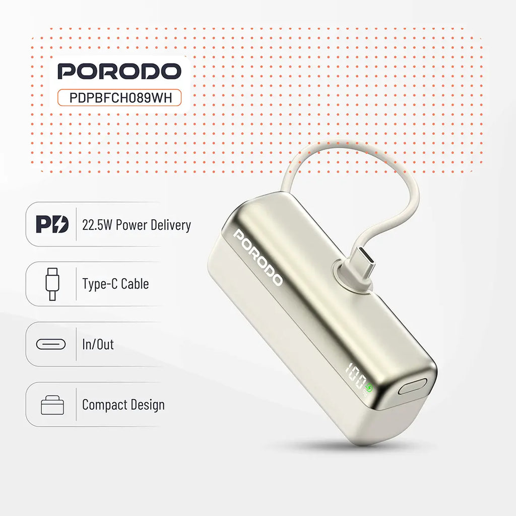 PORODO POCKET VOLT POWER BANK 5000 MAH