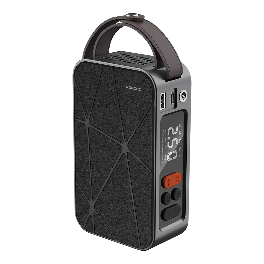 PORODO FLATOR 60W CAR TIRE INFLATOR WITH 4000 MAH BATTERY