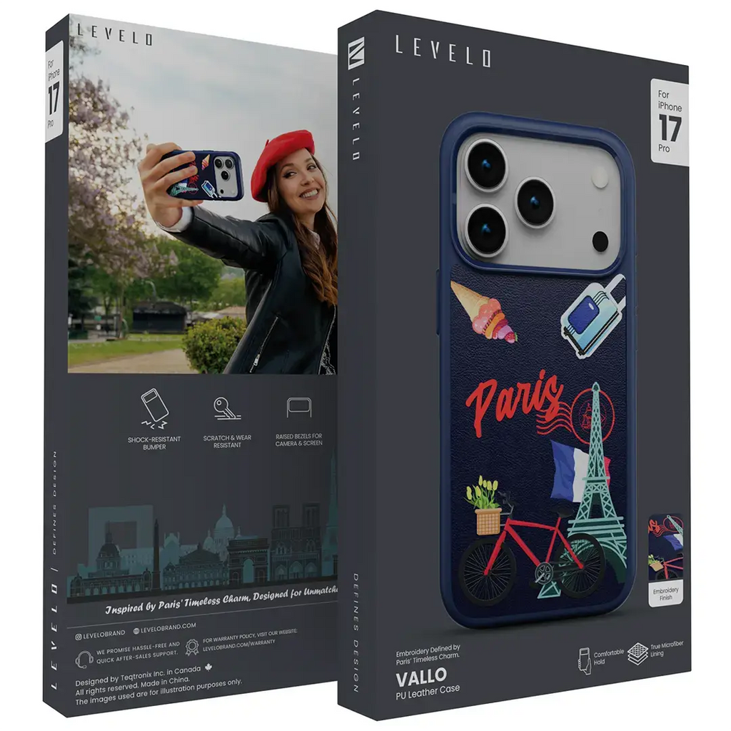 LEVELO CANNES PU LEATHER CASE 17PRO-BLUE