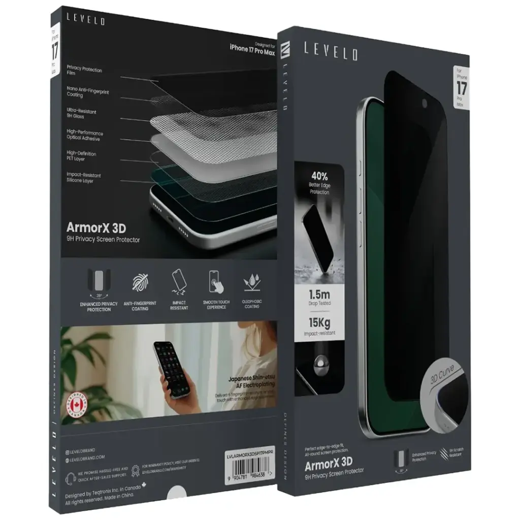 LEVELO ARMOX 3D 9H HD SCREEN PROTECTION IPHONE 17promax