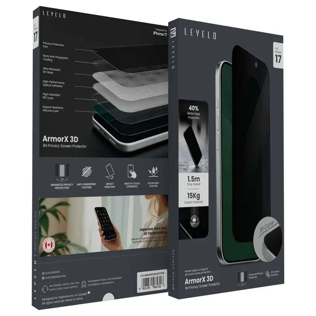 LEVELO ARMOX 3D 9H HD SCREEN PROTECTION IPHONE 17